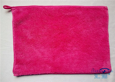 High Density Fluffy Fleece Microfiber Kitchen Towels Red , Water Absorbing Towel