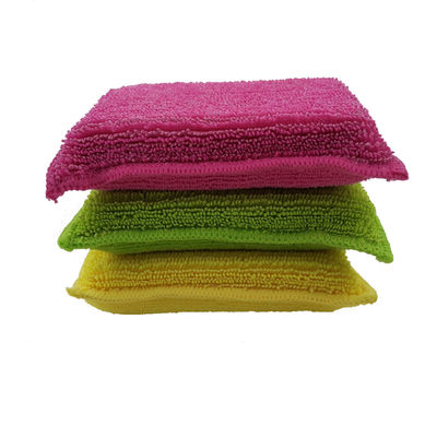 Màu xanh lá cây Rửa chén 3cm Vải làm sạch sợi nhỏ Sponge Có thể tái sử dụng cho nhà bếp